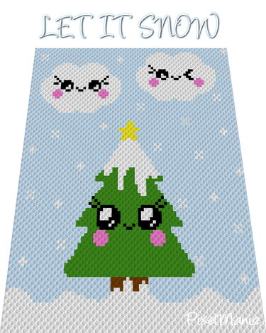 Häkelmuster * LET IT SNOW * Grafik für C2C Decke - Häkeln