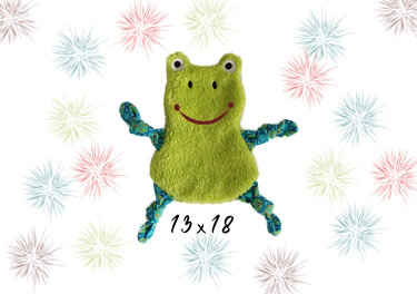 Stickdatei Frosch Kuscheltuch ITH für den Rahmen 13 cm x 18 cm - Sticken