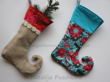  Funky Christmas Stocking Pattern - 2 Size and 2 d - Sewing