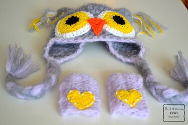 "Eule" Mütze mit Handwärmer Set Häkelanleitung - Bild 2