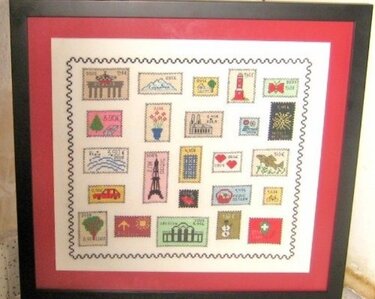 Briefmarkensampler - Sticken