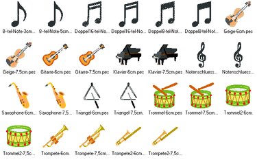 Musikinstrumente Minis Stickdatei - Sticken