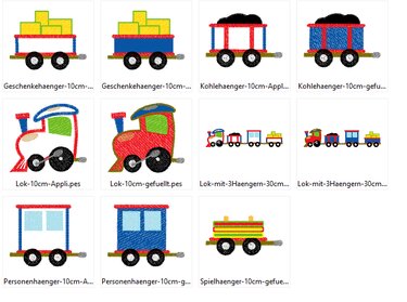 Lok Eisenbahn Stickdatei - Sticken