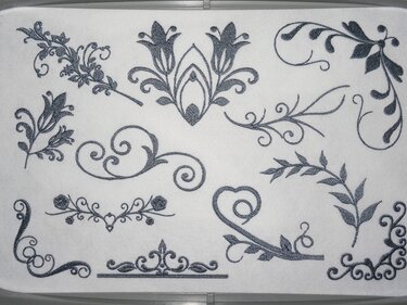 Blumenranken und Schnörkel Stickdatei - Sticken