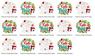Cute as a Bug Stickdatei - Sticken