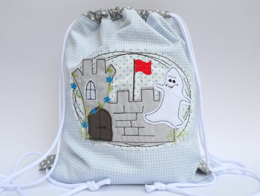 Stickdatei Doodle Burggespenst 2er SET für den 13x18cm Rahmen - Sticken