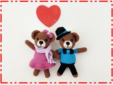 Häkelanleitung Bär "Weihnachtsbärli oder auch Mr. und Mrs. Bär"