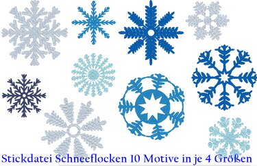 Mega Set Schneeflocken Stickdatei - Sticken