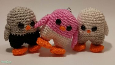 Schlüsselanhänger Pinguin - Häkelanleitung