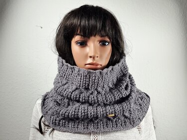 103 Set Strickanleitung Schlauchschal mit Longbeanie Häuser - Bild 6