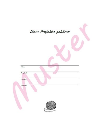 Druckvorlage - Projektbuch Handarbeiten DIN A4 - Basteln