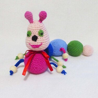 Crochet Caterpillar,soft toy for children,baby rattle Caterpillar.