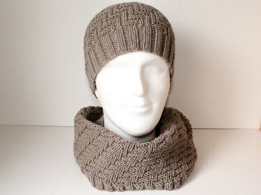 Strickanleitung Mütze und Loop, Strukturmuster, unisex für Anfänger - Bild 13