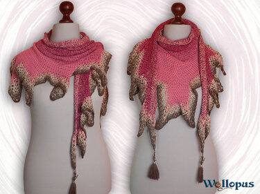 Tuch Hibiskusblüte, gehäkelt - Bild 5