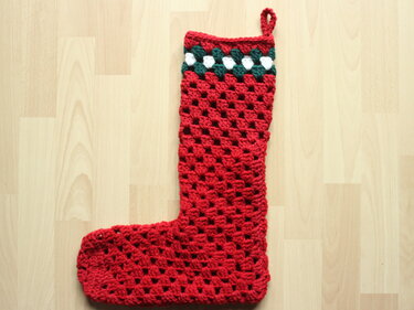 Häkelanleitung XXL Nikolausstiefel  mit Aufhänger - Weihnachtsstrumpf