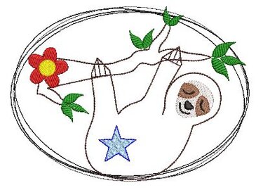 Stickdatei Faultier Doodle 3erlei 13x18cm - Bild 4