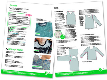 Slimfit Shirt Hänsel &  Gretel • Gr. 104–164 •  schmales Kindershirt Näh-E-Book und Schnittmuster • Nähanleitung