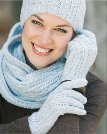 Handschuhset mit Mütze und Loop Stricken - Bild 4