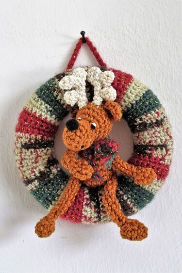 Mini-Türkranz, Fensterkranz Elch - Häkeln