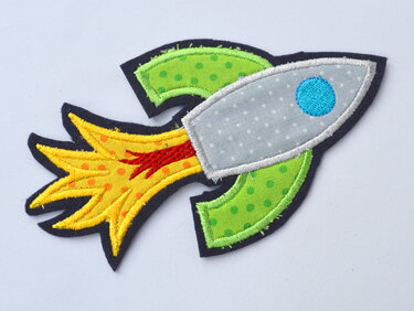 Stickdatei Rakete Applikation 10x10cm und 13x18cm - Sticken