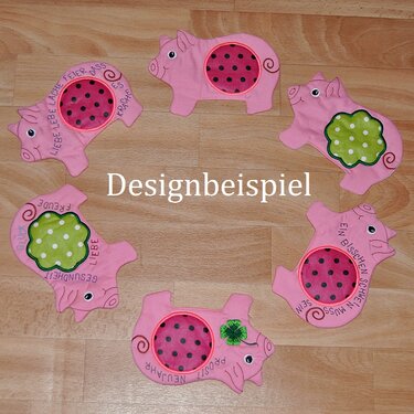 ITH Stickdatei Mug-Rug Silvester-Grunzi für den 13x18 Rahmen - Sticken