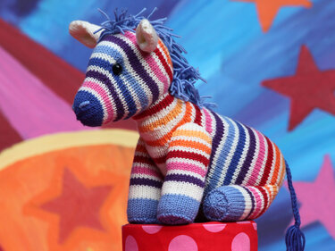 Rainbow Zebra NORA knitting pattern