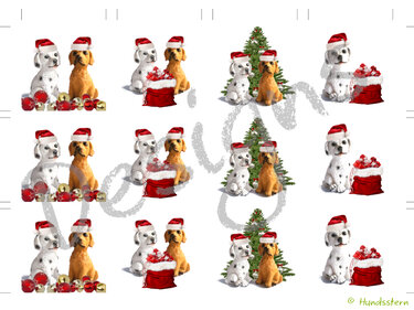 Deco stickers Christmas dogs template+instructions - Crafts