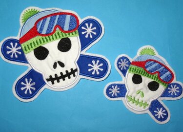 Snow Board Skull Stickdatei - Sticken
