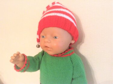 Puppenset Strickanleitung Weihnachtself 40-45cm - Bild 3