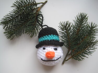 Häkelanleitung Schneemann Aufhänger oder Geschenkeanhänger 9 cm groß