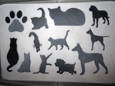 Hund und Katze Silhouette Stickdatei - Sticken