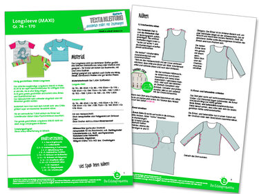 Longsleeve • Kinder-Shirt Gr. 74-170 • E-Book und Schnittmuster unisex - Nähen