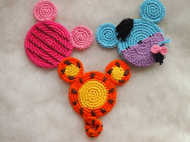 Winnie the Pooh, Mickey Mouse ears - Crochet