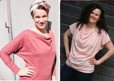 Jella - Wasserfallshirt Schnitt + Anleitung Gr. 34-48 - Nähen