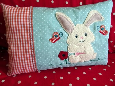 Stickdatei Taschenmotiv Doodle Hase + Kissen ITH - Sticken