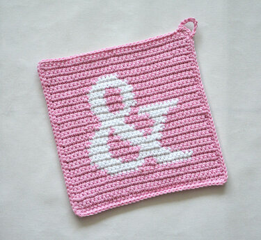 Ampersand Potholder Crochet Pattern - for beginners