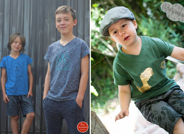 V-Shirt / T-Shirt ebook Schnittmuster Gr.86-164 - Nähen