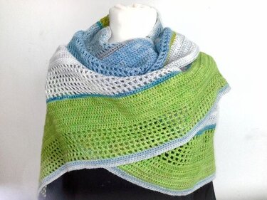 häkeln Tuch Versatz Lochmuster Dreiecktuch