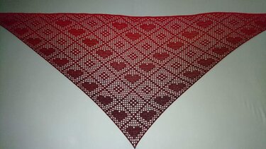 Motivtuch "Hearts", Dreieckstuch, Häkelanleitung - Bild 3