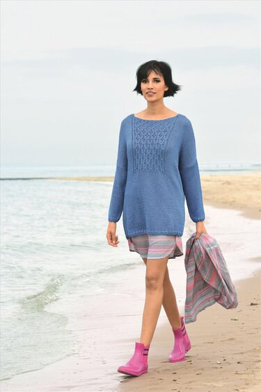 Gestrickter Oversize-Pullover mit Smokmuster - Bild 2