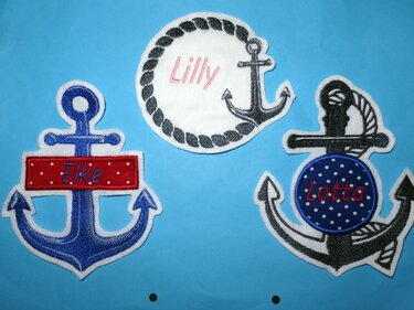 Stickdatei Anker mit Button - Sticken