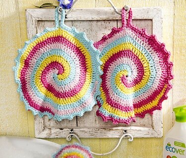 Topflappen und Spülis im Spiralmuster häkeln - DH 140 - Bild 2