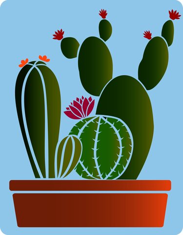 Schablonenmotive - Kakteen (Normale Vorlagen + Plotterdatei) - Basteln