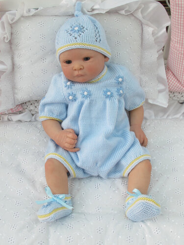 Strickanleitung Babygarnitur CARL Gr. 50/52 für Babys und Reborns - Bild 5