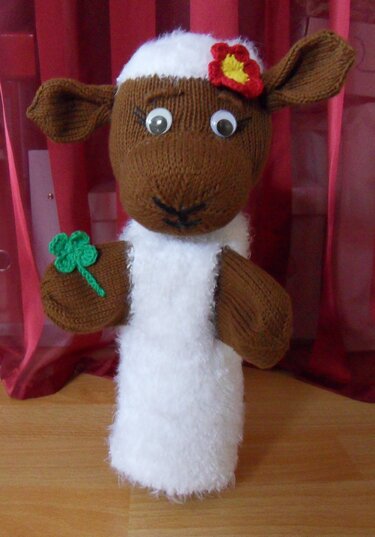 Schaf Dame Handpuppe - Stricken