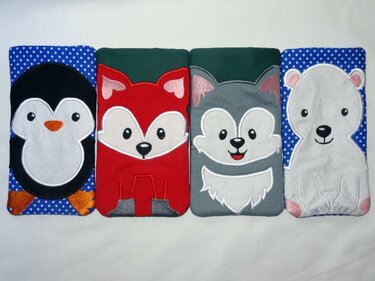 Stickdatei Handytasche ITH Tasche Bär Wolf Fuchs - Sticken