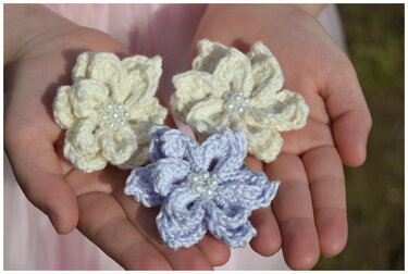 - BLOSSOM - Haarblüte häkeln, Haarschmuck, Brautschmuck, Deko, Geschenk, Blumenmädchen, - Bild 7