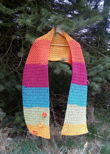 Kombischal "Regenbogen" - Häkeln