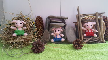 Die 3 kleinen Schweinchen und der Wolf - Häkeln