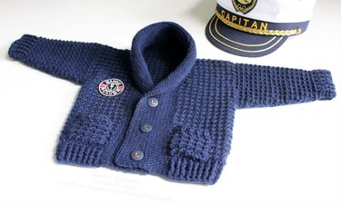 Baby- & Kinderjacke "Kapitän", (Reliefmuster, einfach), Gr. 50-140 - Bild 3